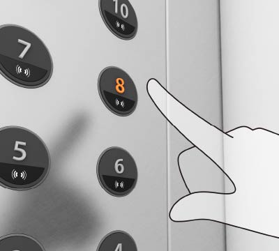 エレベーター内非接触ボタン参考写真